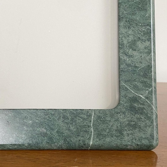 Vintage mirror in green marble frame, made in Taiwan - Picture 7 of 12